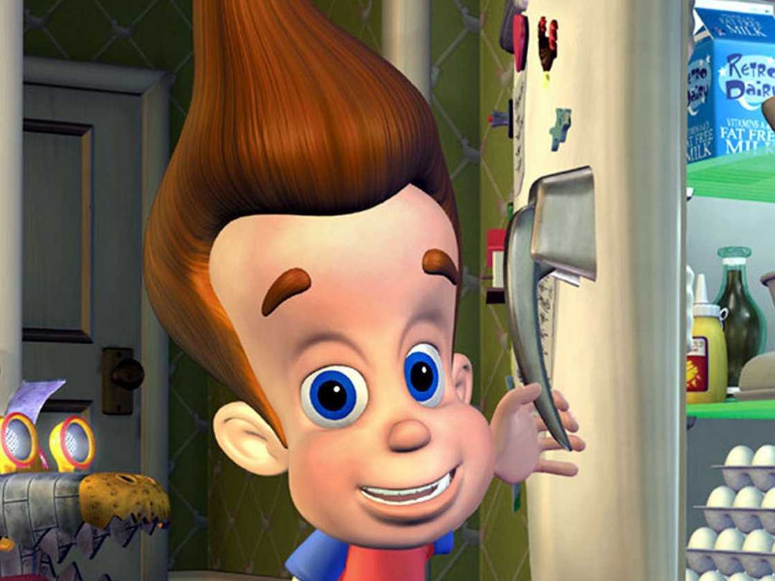 Jimmy Neutron holds a fridge handle Jimmy Neutron holds a fridge handle