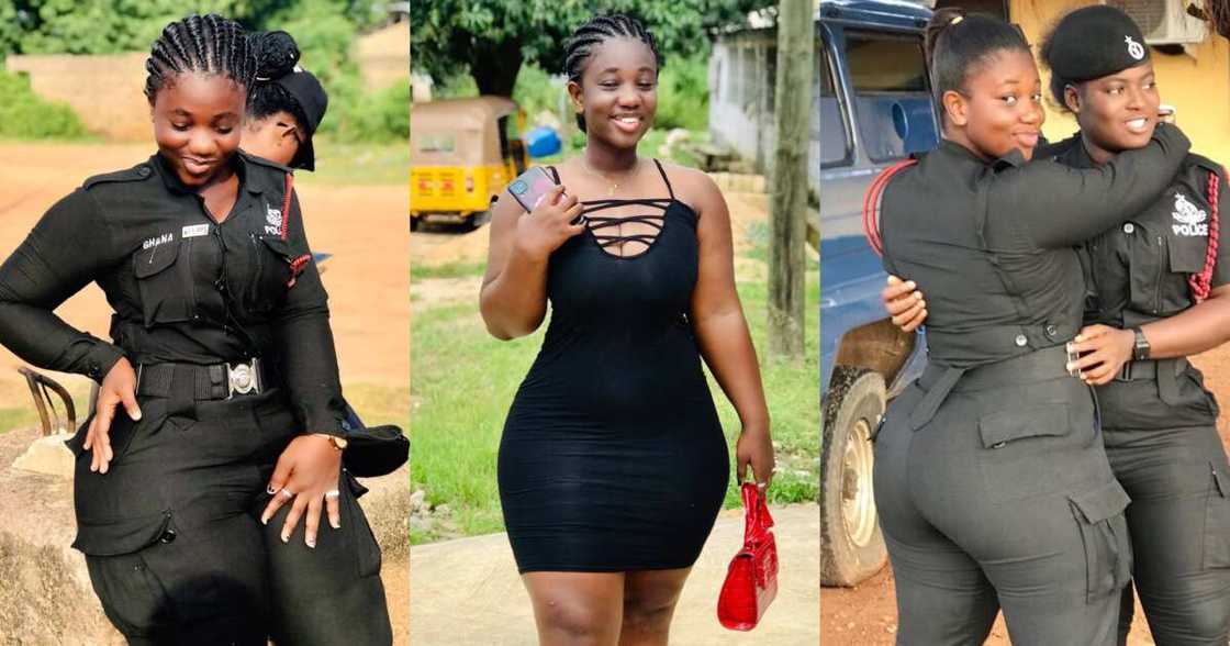 Am Serwaa Dufie: Ghanaian police officer stuns fans with 6 photos wearing tight leggings
