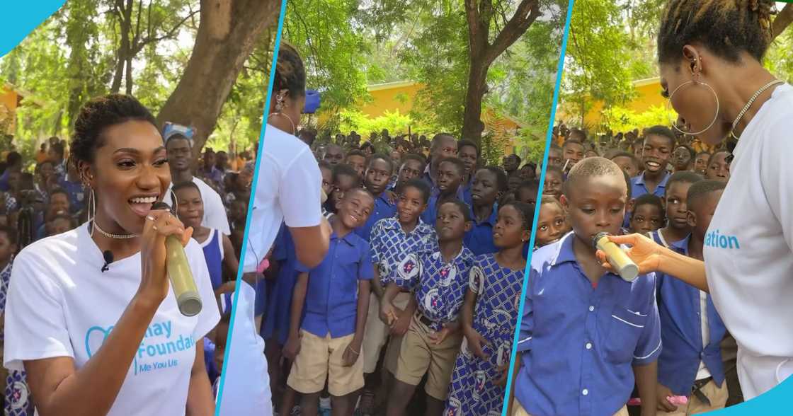 Wendy Shay at the Weija Primary School Wendy Shay at the Weija Primary School