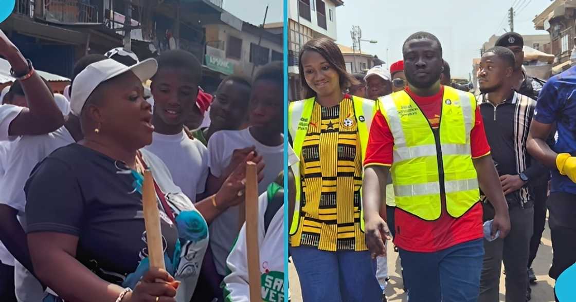 Mercy, Asiedu, Kumawood actress, Dr Frank Amoakohene, Ashantin Regional Minister, cleanup exercise, Independence Day. Mercy, Asiedu, Kumawood actress, Dr Frank Amoakohene, Ashantin Regional Minister, cleanup exercise, Independence Day.