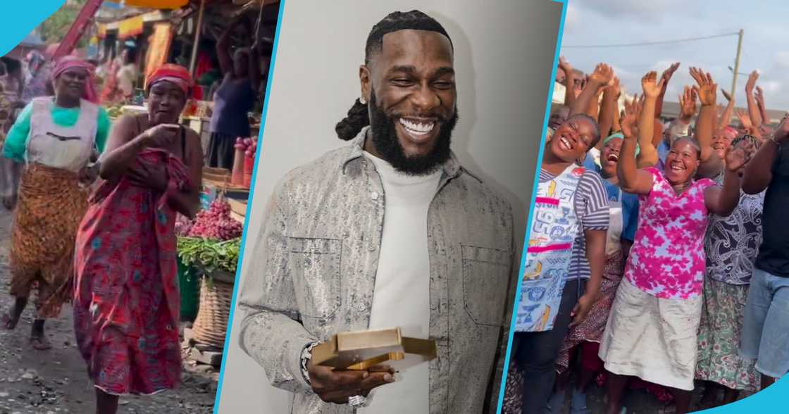 Burna Boy and the Makola market women Burna Boy and the Makola market women