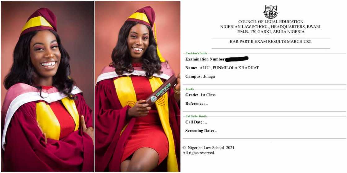 Funmilola Aliu graduated with a first class from law school Funmilola Aliu graduated with a first class from law school