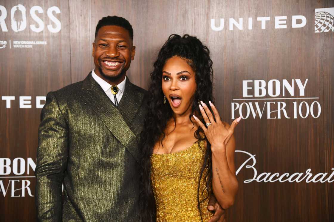 Jonathan Majors and Meagan Good at the 2024 EBONY Power 100 Gala