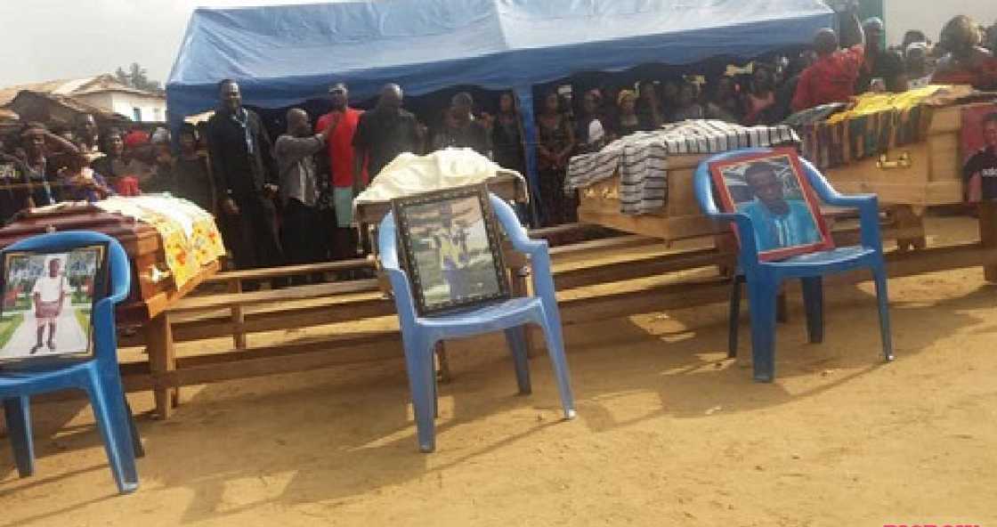 Photo: Four boys who drowned in Takoradi after trying to save friend get buried Photo: Four boys who drowned in Takoradi after trying to save friend get buried