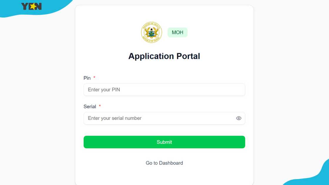 The MOH application portal. The MOH application portal.