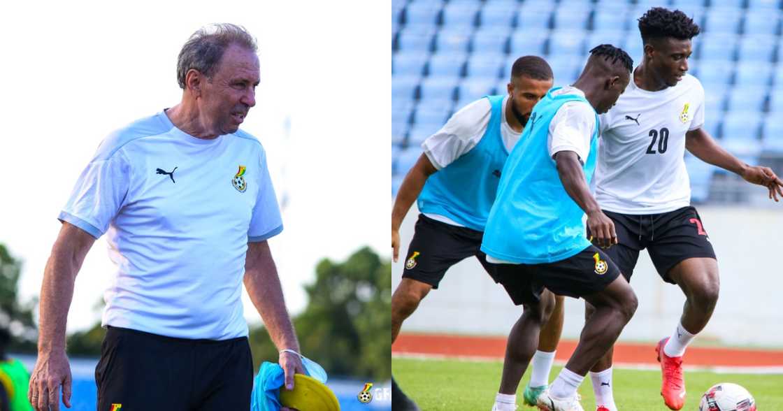 Coach Milovan Rajevac and the Black Stars players. SOURCE: Twitter/ @Team_GhanaMen