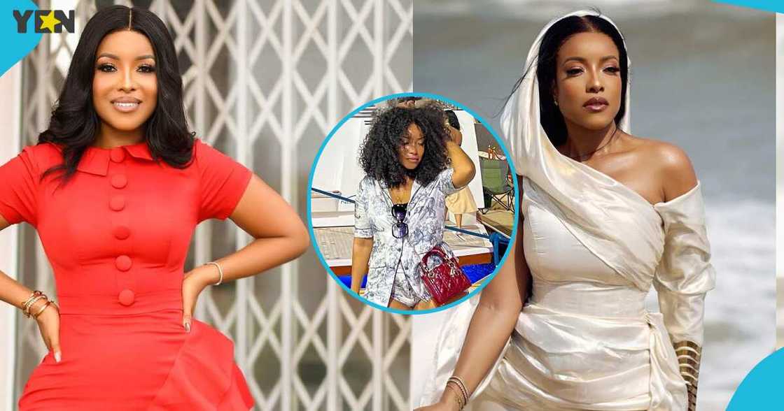 Ghanaian actress Joselyn Dumas slays in beautiful dresses.