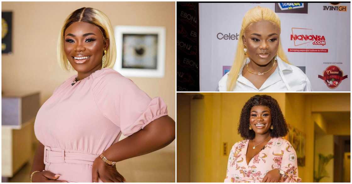 Akua GMB: Ghanaian Beauty Queen Goes Blond As She Flaunts Her Curves In Button Down Dress