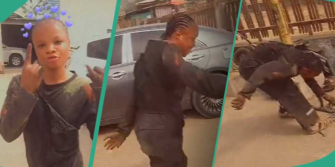 The Nigerian lady was excited about her skill The Nigerian lady was excited about her skill