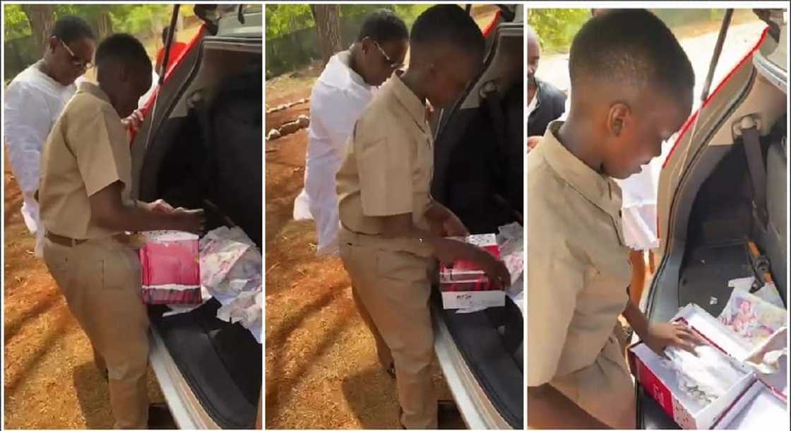 Photos of a black kid on his graduation day.