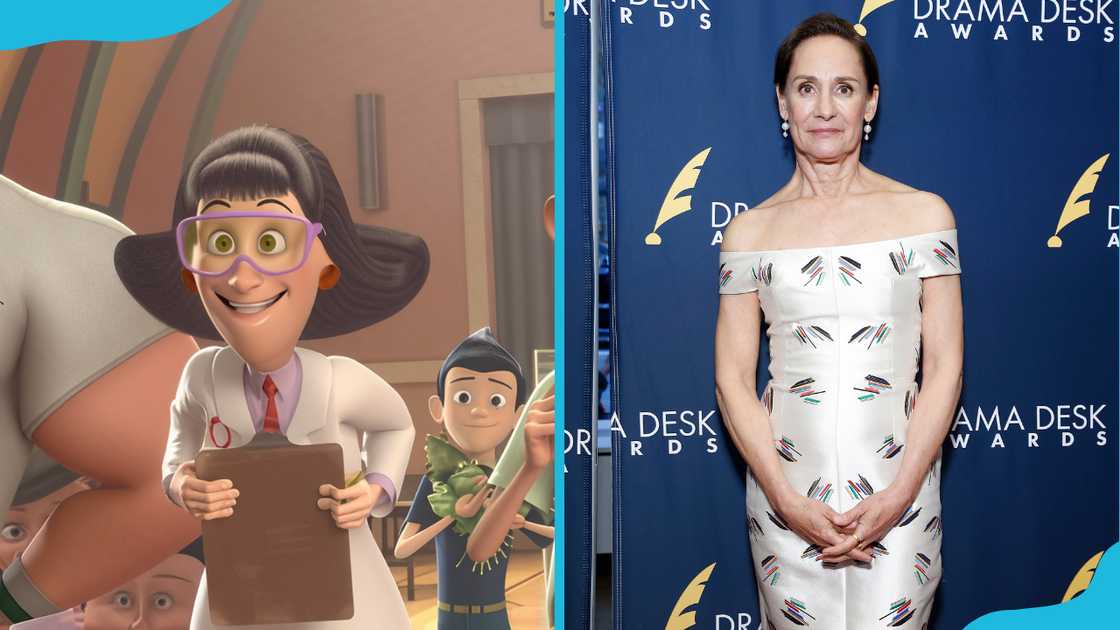 Lucille Krunklehorn (L) and her voice actress, Laurie Metcalf (R).