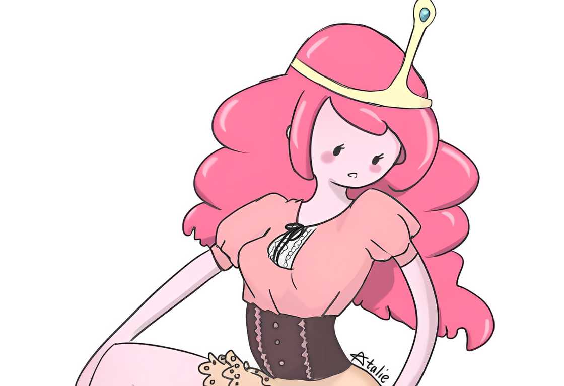 Princess Bubblegum sits against a clear background Princess Bubblegum sits against a clear background