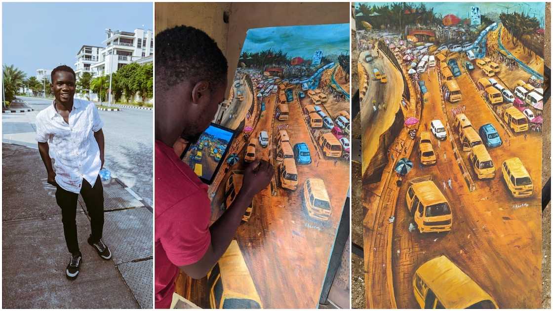 Check out how man painted Berger bus stop in Lagos (photos)