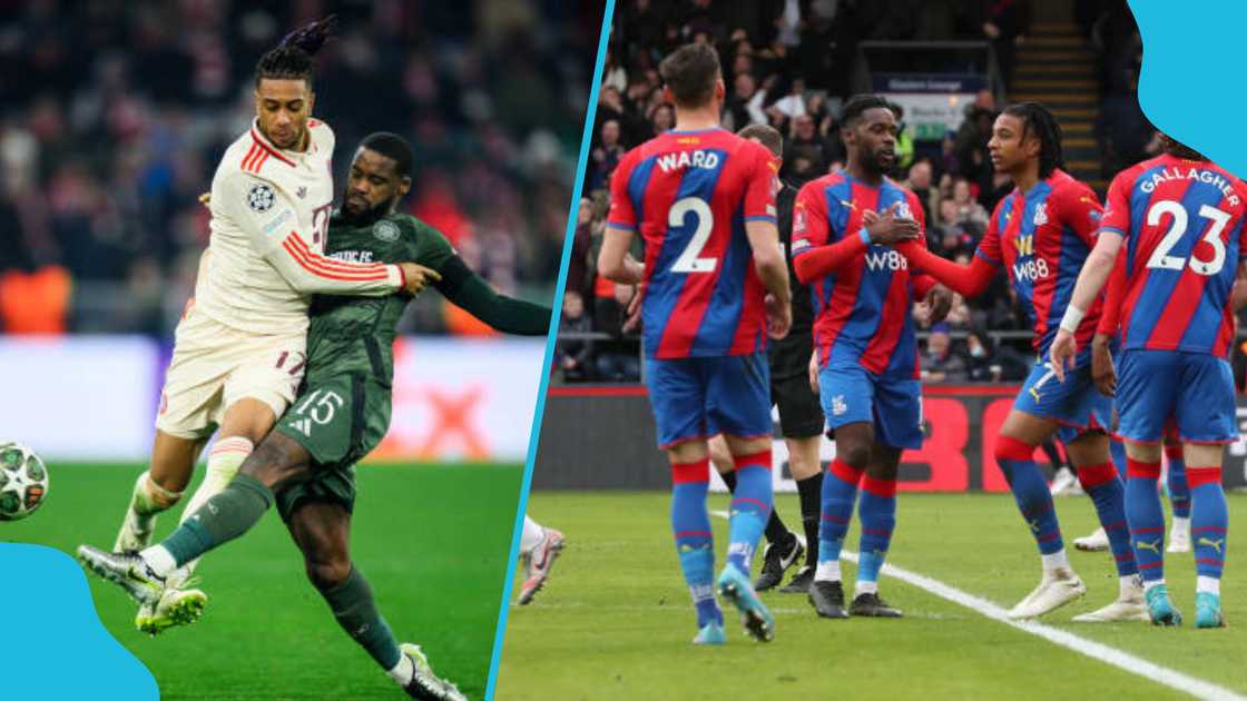 Michael Olise reacts after meeting Jeffrey Shlupp. Michael Olise reacts after meeting Jeffrey Shlupp.