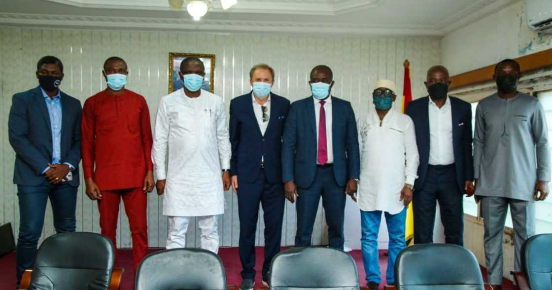 GFA present coach Milovan Rajevac to Minister of Youth and Sports Mustafa Ussif GFA present coach Milovan Rajevac to Minister of Youth and Sports Mustafa Ussif