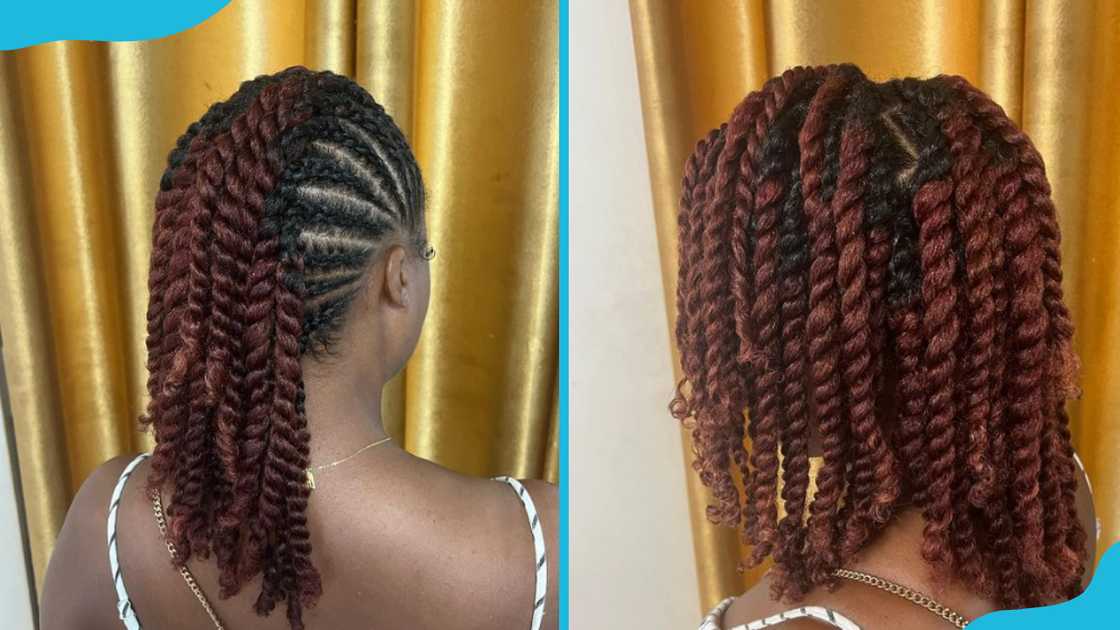 Two-tone cornrow twists