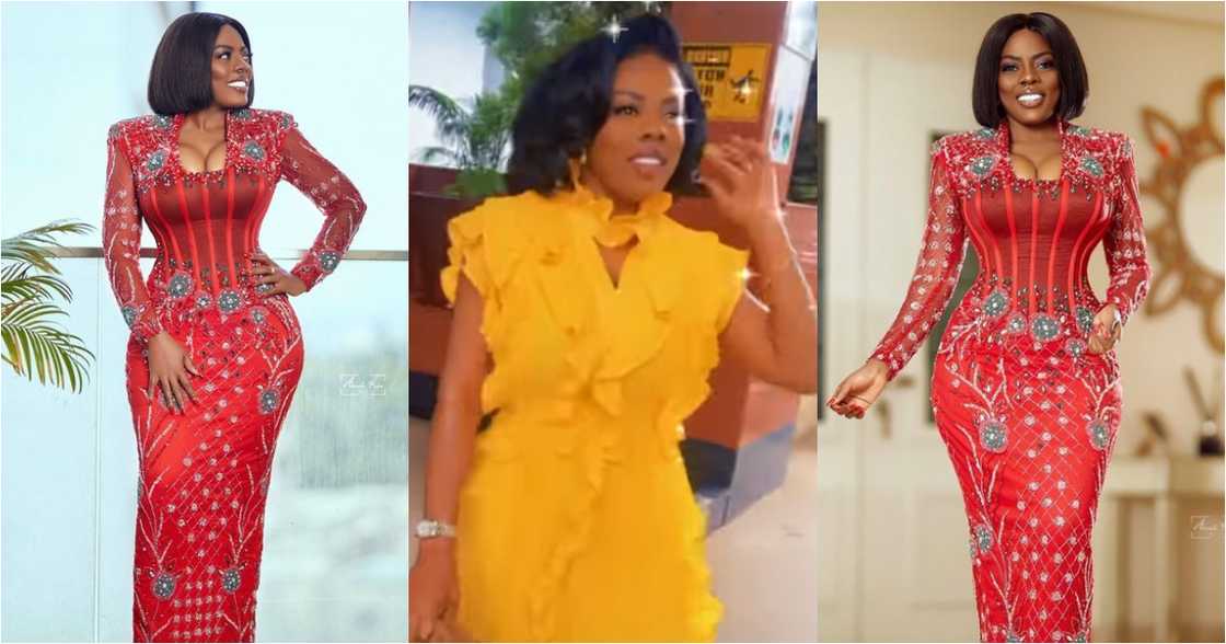 Nana Aba Anamoah Glows in Sparkly Red Dress as she Drops 4 Stunning Photos, Videos