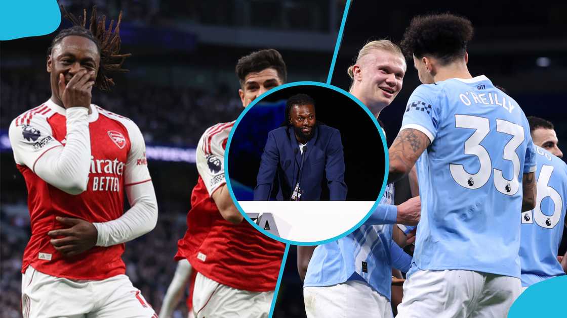 Emmanuel Adebayor, Manchester City, Premier League race, Premier League run-in, Premier League winner, Adebayor predicts EPL winner, Arsenal defeat Tottenham, Arsenal, Man City to win EPL.