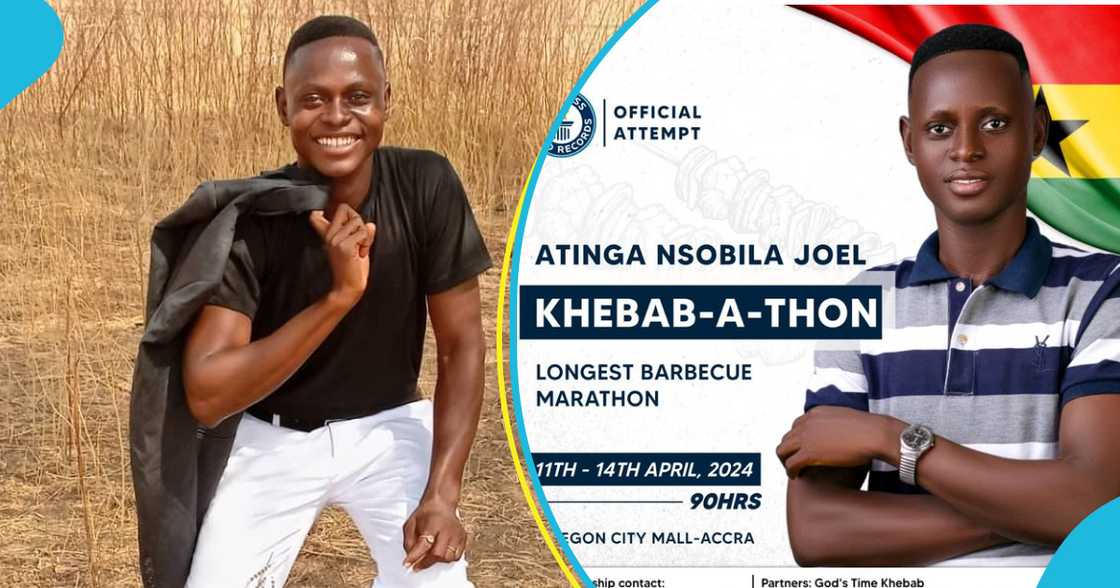Atinga Joel posed for his khebab-a-thon Atinga Joel posed for his khebab-a-thon