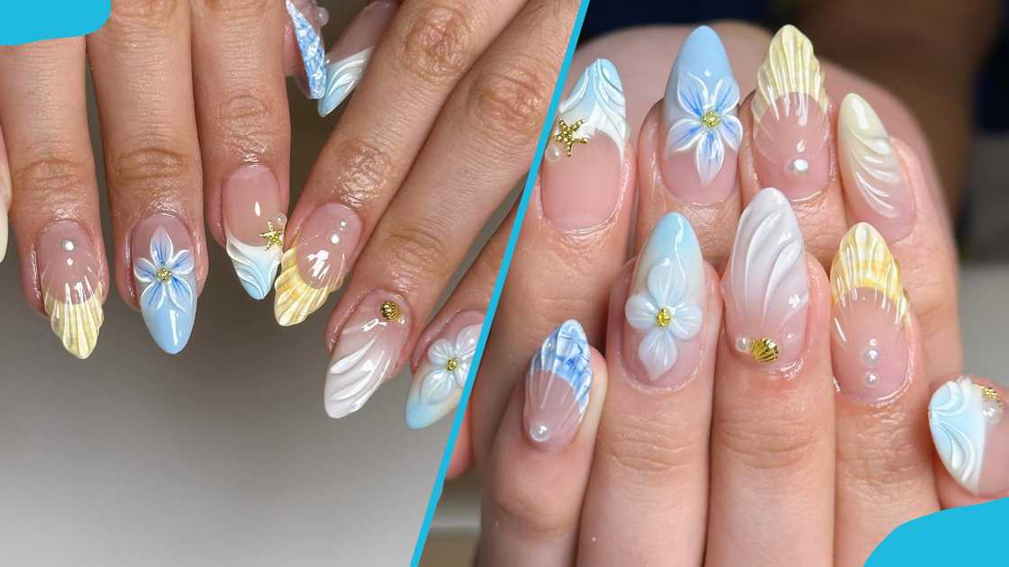 Seashell beach nails Seashell beach nails