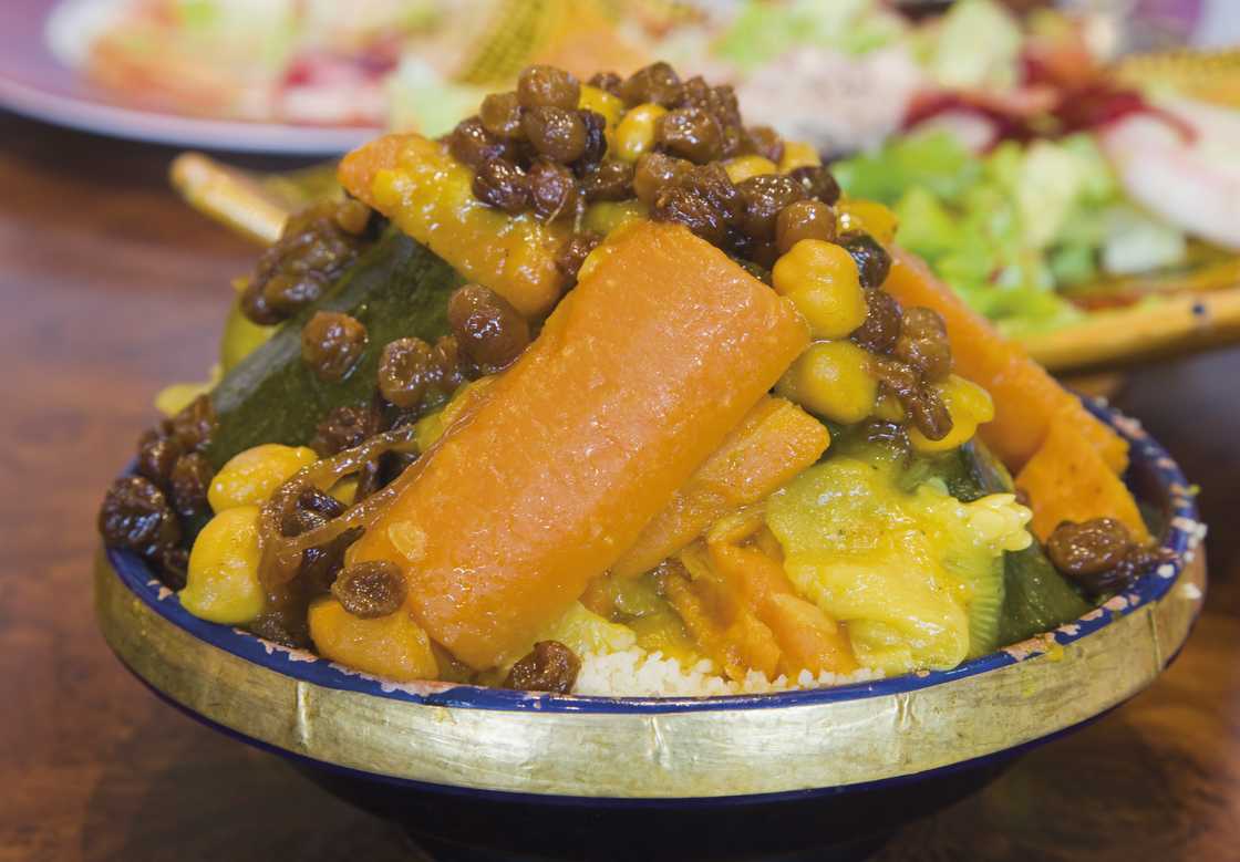 Plate of Moroccan couscous. Plate of Moroccan couscous.