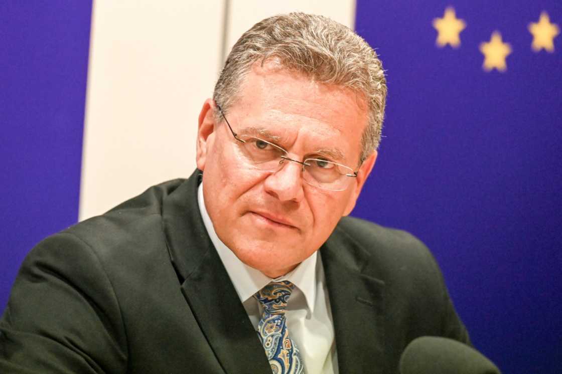 EU Trade Commissioner Maros Sefcovic speaks to reporters in Singapore on May 7, 2025, after signing the EU-Singapore Digital Trade Agreement (DTA) EU Trade Commissioner Maros Sefcovic speaks to reporters in Singapore on May 7, 2025, after signing the EU-Singapore Digital Trade Agreement (DTA)