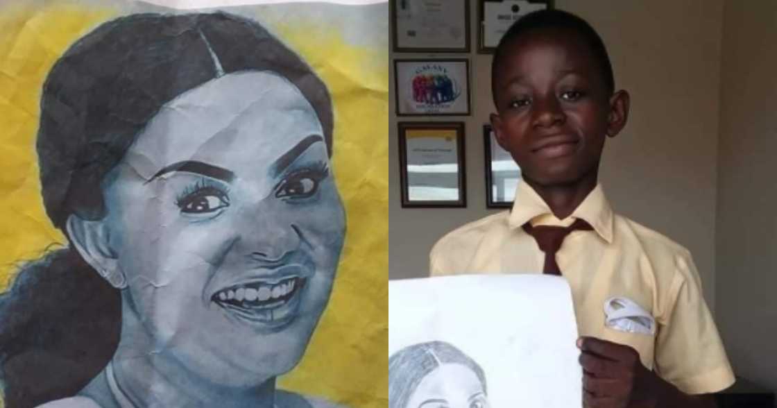 Talented Form 3 student stuns with drawing that looks just like Nana Ama McBrown