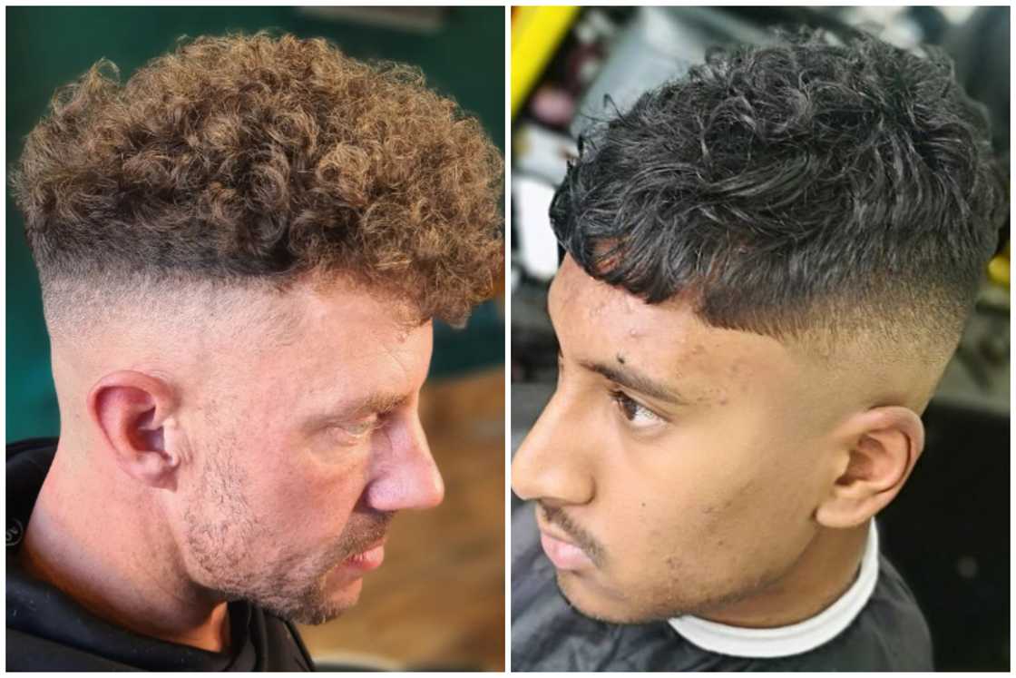 Curly top with a skin fade Curly top with a skin fade