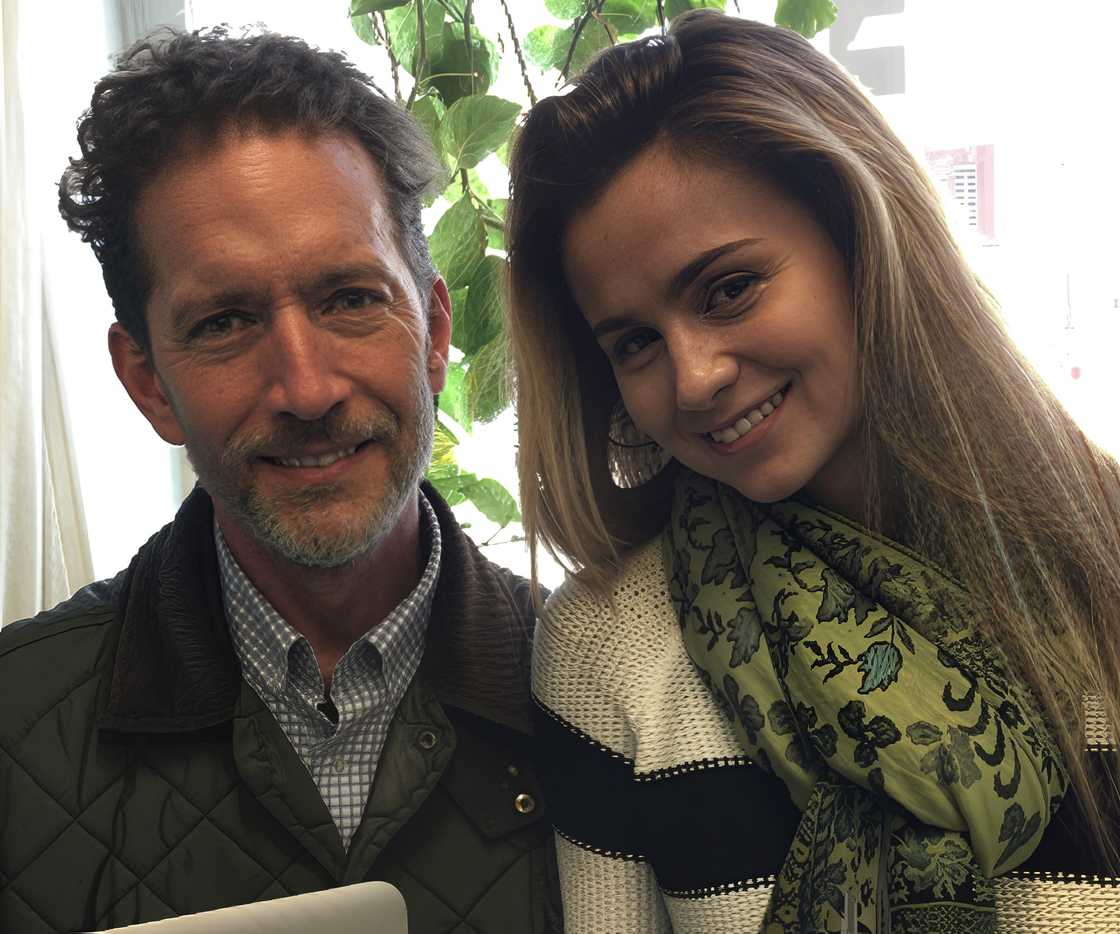 Doug and Ashley Benefield pose together indoors. Doug and Ashley Benefield pose together indoors.