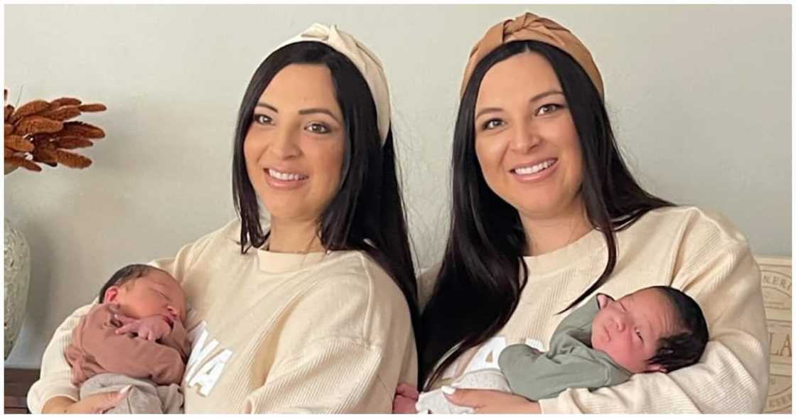 "What are the Odds?": Identical Twin Sisters Welcome Firstborn Sons Hours Apart, Have Same Weight "What are the Odds?": Identical Twin Sisters Welcome Firstborn Sons Hours Apart, Have Same Weight