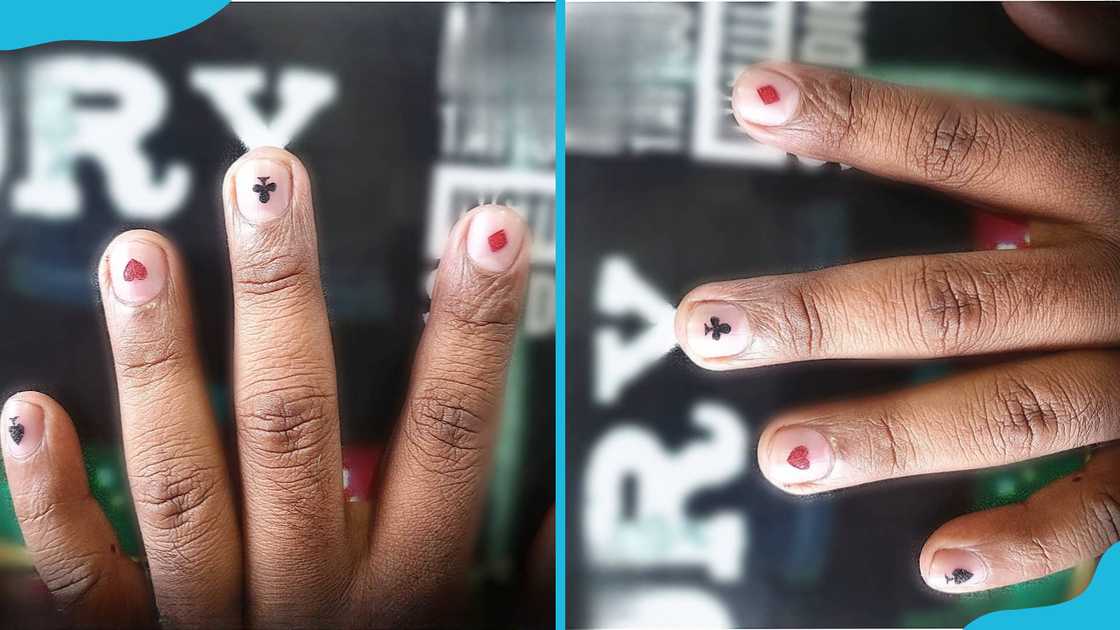 Classic playing card suits nail tattoos Classic playing card suits nail tattoos