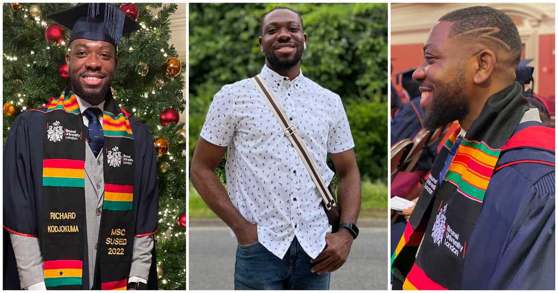 Ghanaian man celebrates acquiring 2 master's degrees at a young age