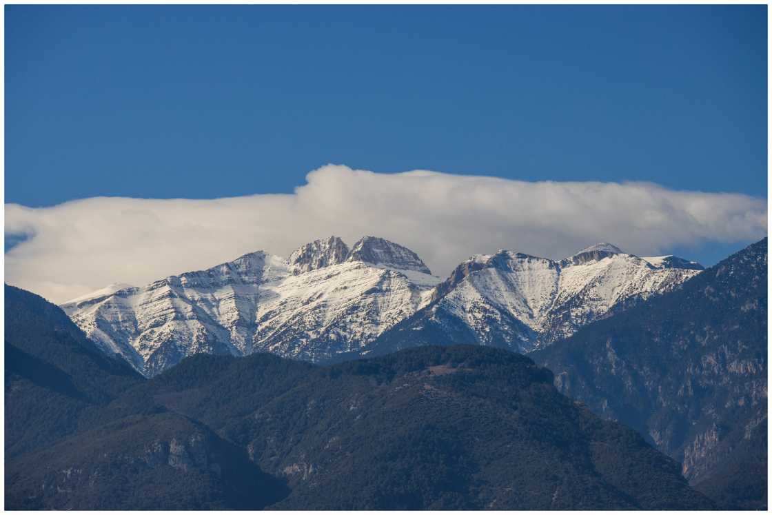View of the snowy Olympus mountain. Photo: Athanasios Gioumpasis