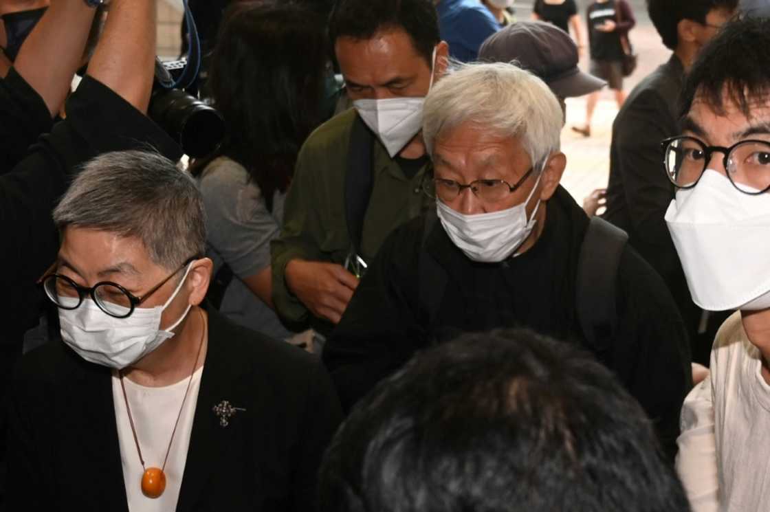 Zen (C), seen arriving for a court appearance earlier this year, was initially arrested under the city's sweeping national security law Zen (C), seen arriving for a court appearance earlier this year, was initially arrested under the city's sweeping national security law