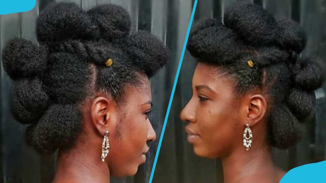 A woman looking great in Mohawk-styled kinky with twist strands A woman looking great in Mohawk-styled kinky with twist strands