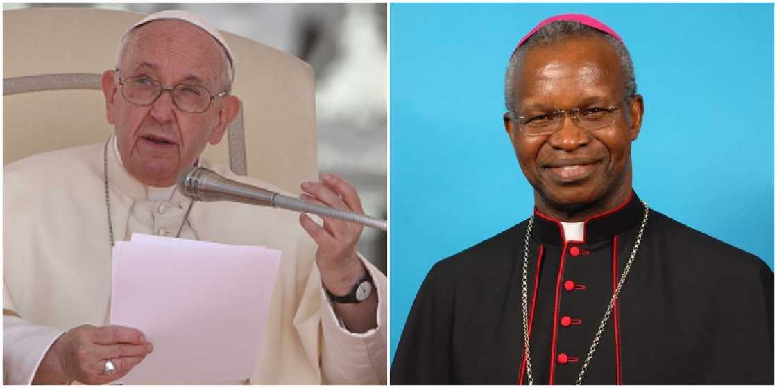 Pope Francis (L) Most Rev. Richard Kuuia Baawobr Pope Francis (L) Most Rev. Richard Kuuia Baawobr