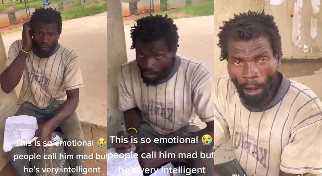 Photos of a mentally challenged man seen at UNIBEN.