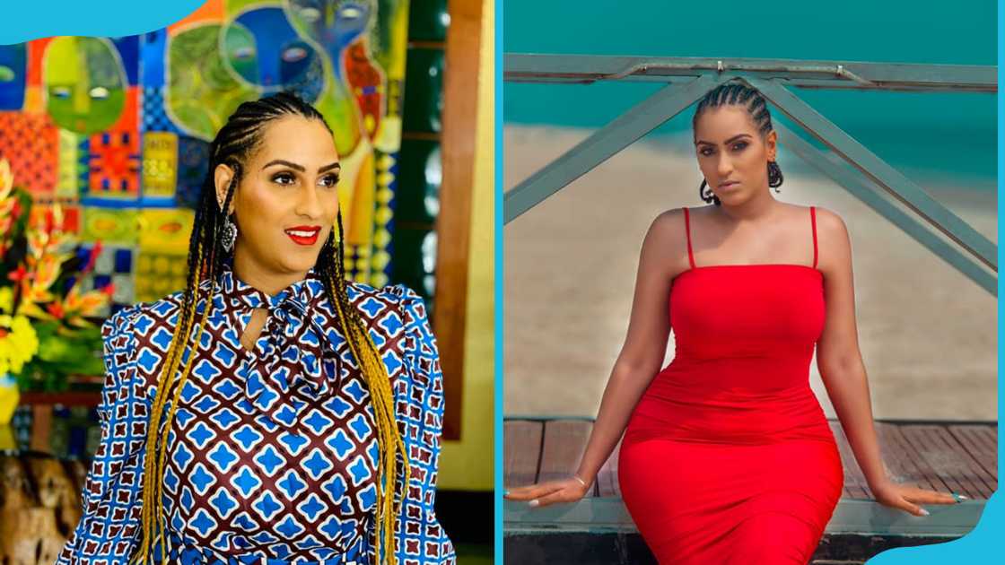Juliet Ibrahim in a checked outfit and red dress Juliet Ibrahim in a checked outfit and red dress