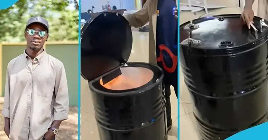 Desmond Davis, talented Ghanaian man, made-in-Ghana, refrigerator, old metal barrel