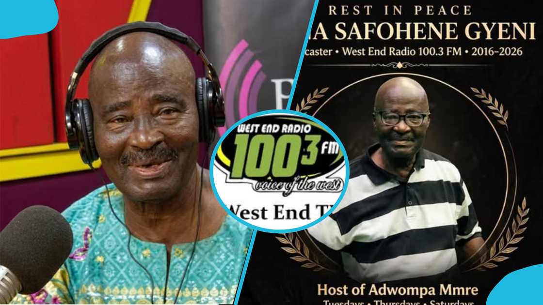 Nana Safohene Djeni, West End Radio, Adwompa Mmbre, Ghanaian broadcaster, radio mourning period, veteran broadcaster tribute