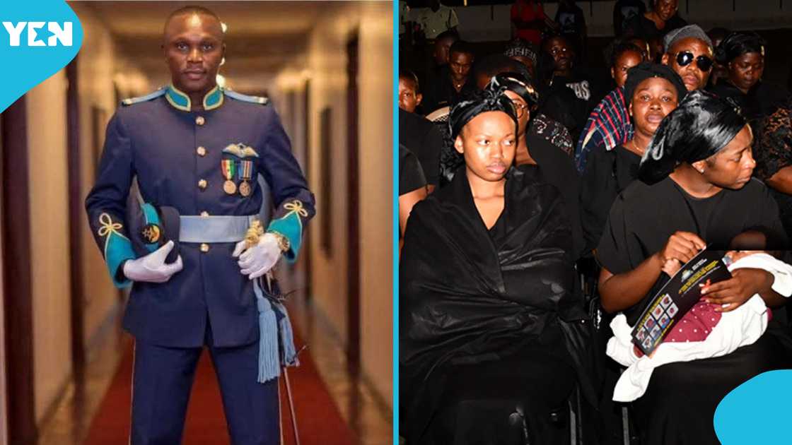 Squadron Leader, Peter Anala, Peter Anala's widow, Ursula Anala, Helicopter crash victims' burial, State funeral Squadron Leader, Peter Anala, Peter Anala's widow, Ursula Anala, Helicopter crash victims' burial, State funeral