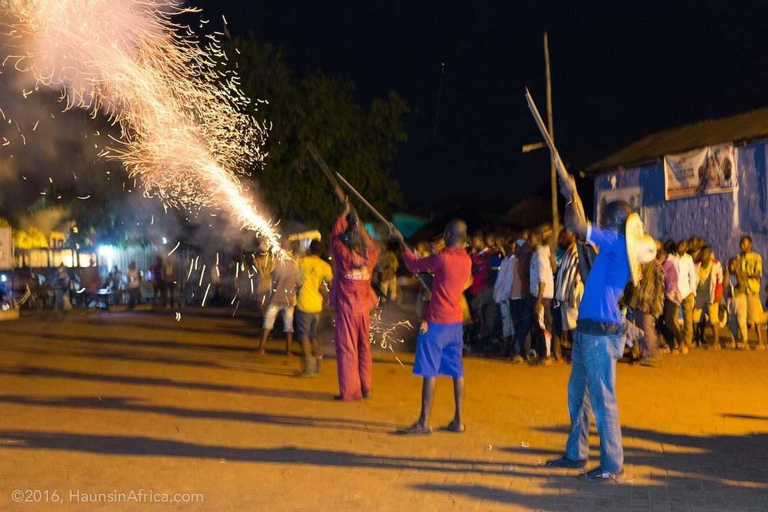 People celebrating a festival
