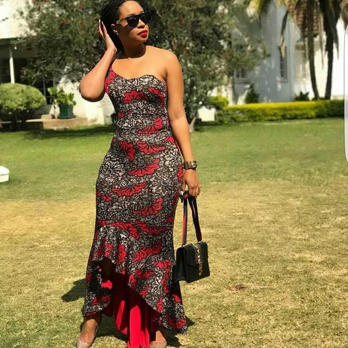 Latest off shoulder Ankara gowns YEN.COM.GH