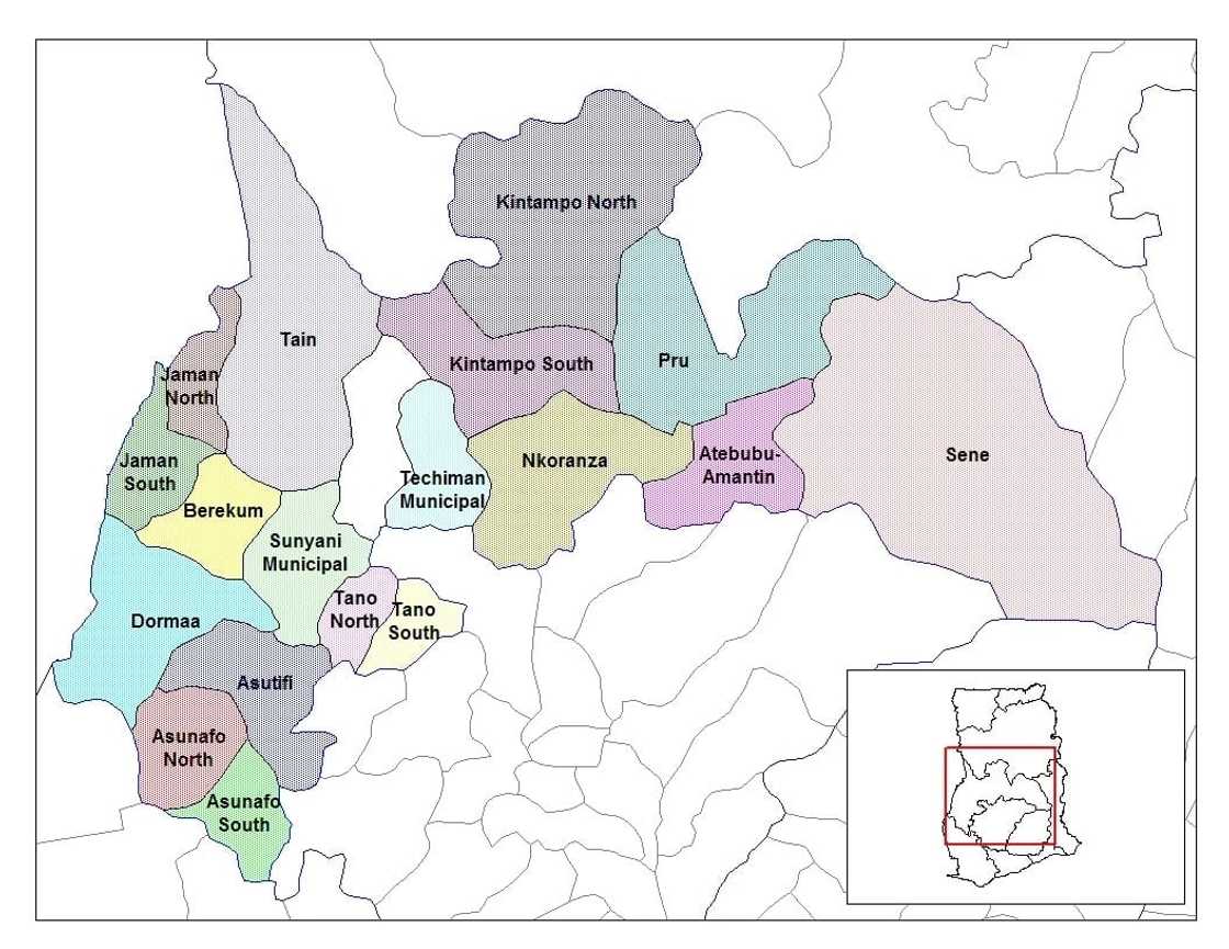 Districts in Brong Ahafo Region and Their Capitals Districts in Brong Ahafo Region and Their Capitals