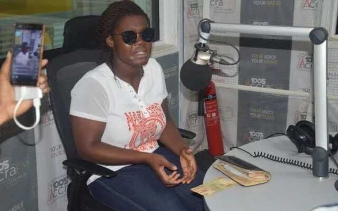 Evelyn Boakye seated in a radio station