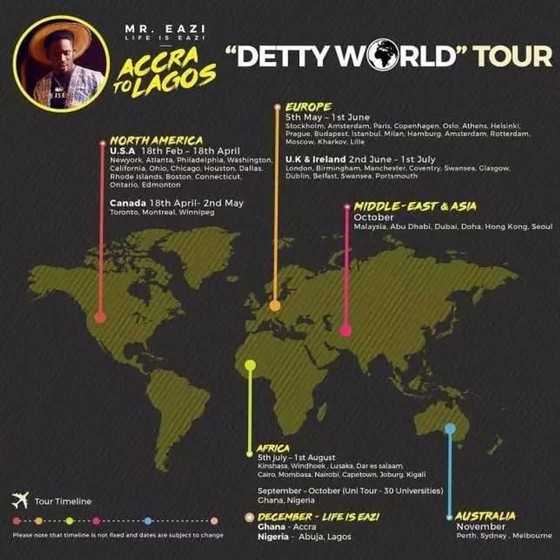 Mr Eazi Detty World Tour Mr Eazi Detty World Tour
