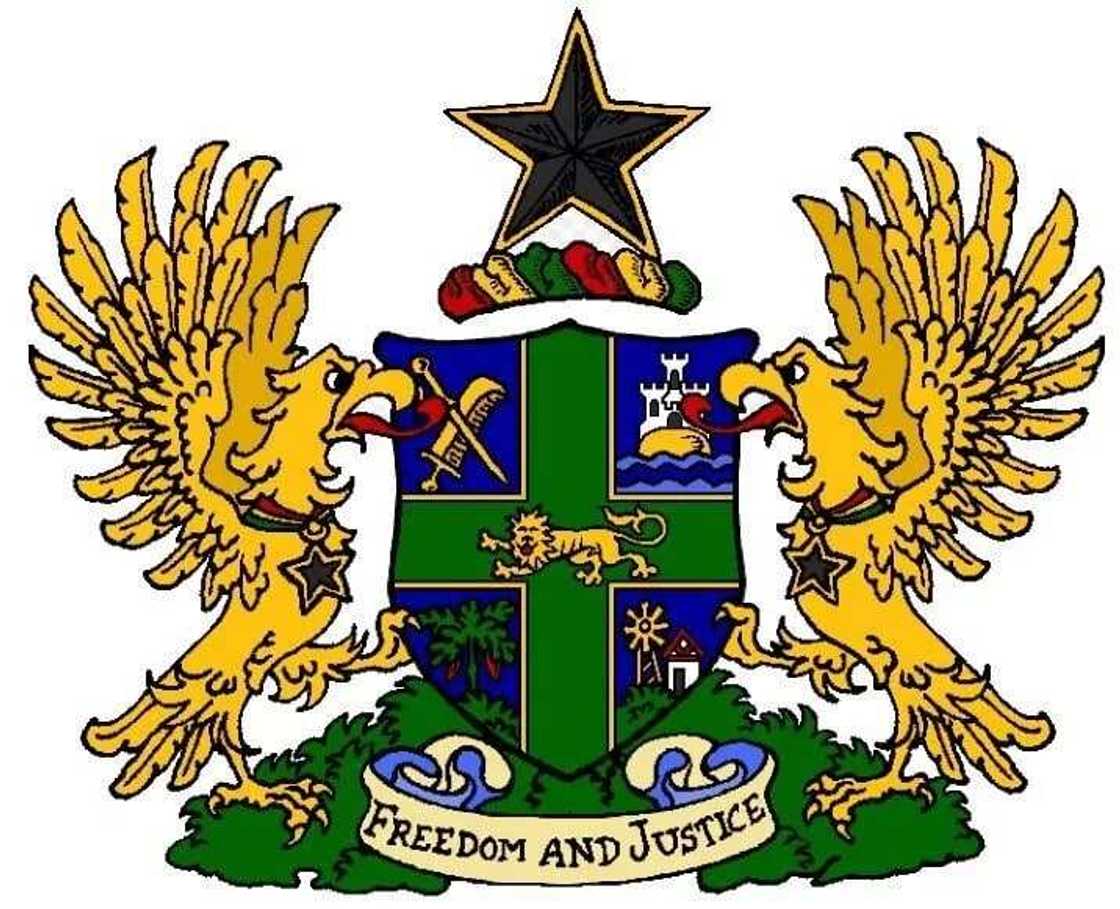 Ghana Coat of Arms Black and White Picture and Meaning Ghana Coat of Arms Black and White Picture and Meaning