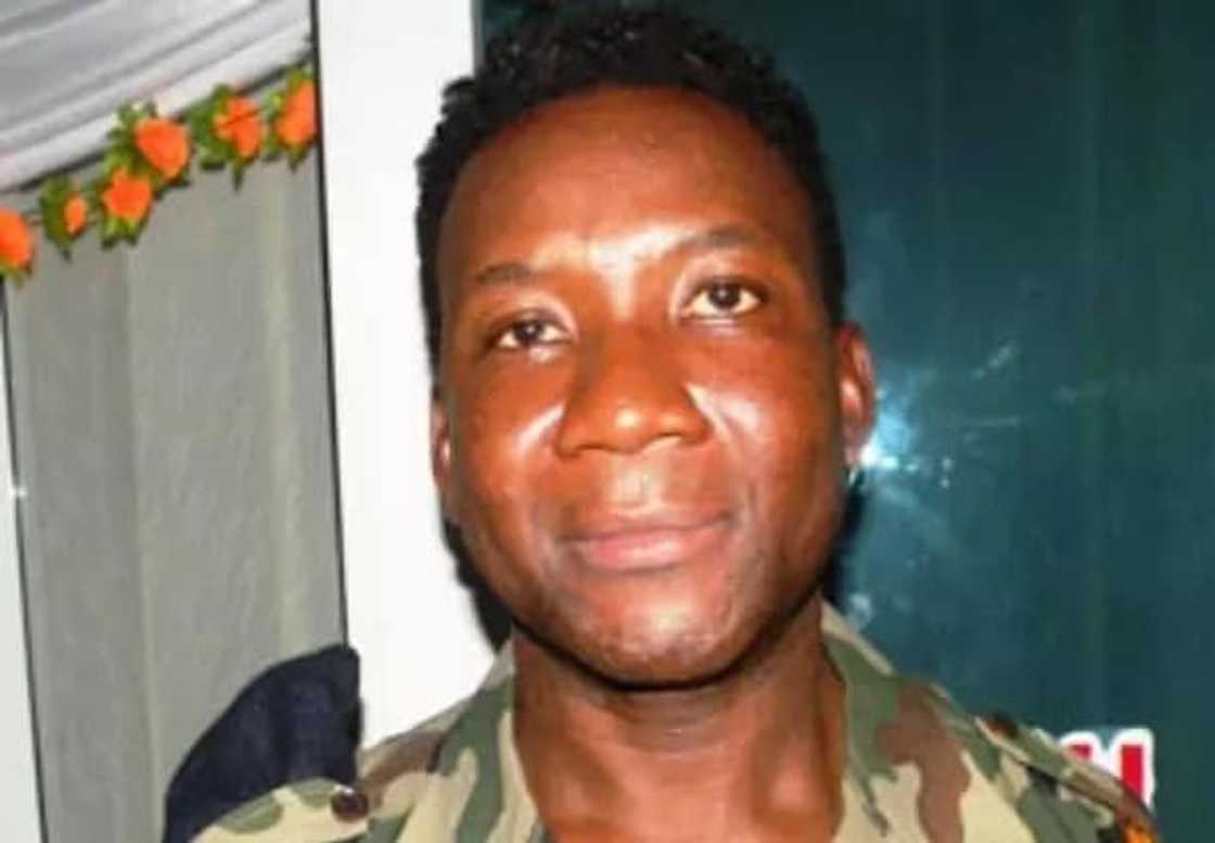 A man wearing a military unform A man wearing a military unform