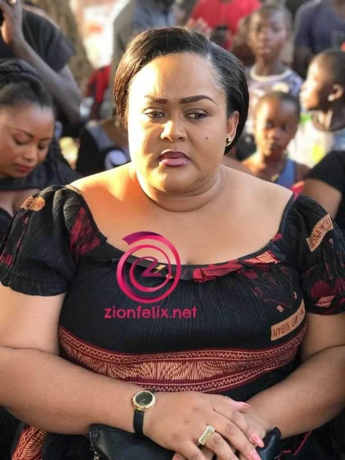 Ghanaian actress Vivian Jill Lawrence wears traditional funeral cloth