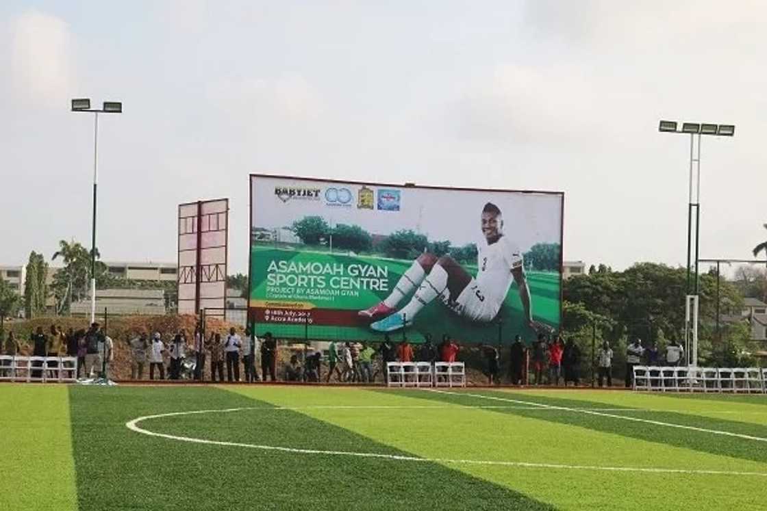 Asamoah Gyan commissions mega sports complex for alma mater Accra Academy Asamoah Gyan commissions mega sports complex for alma mater Accra Academy